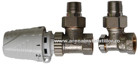 Set robinet cu cap termostatic si retur 1/2 Honeywell
