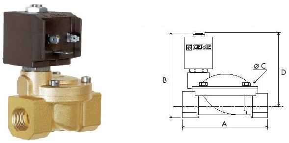 Electroventil de apa normal inchis, seria ESM86 - 2 1/2