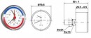 Termomanometru axial Fimet TIM Φ 80 6 bar 120 °C