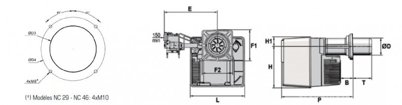 Arzator gaz NC16 GX207/8 DN20/20 T2 - 60-160 kW