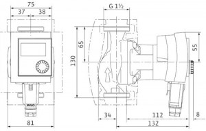 Poza Dimensiuni pompa circulatie Wilo Stratos Pico 30/1-6