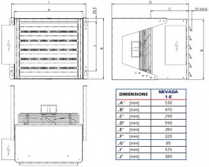Poza Dimensiuni Aeroterma electrica industriala STAVOKLIMA Nevada 1E - 6 kW
