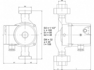 Poza Dimensiuni Pompa de circulatie IMP PUMPS NMT PLUS 32/80-180