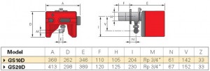 Poza Dimensiuni Arzator gaz Riello 40 GS10D