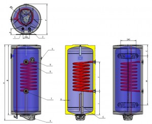 Poza Dimensiuni Boiler termoelectric ELDOM 150 - 150 litri