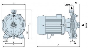 Poza Dimensiuni Pompa centrifuga SPERONI 2CM 25/130A