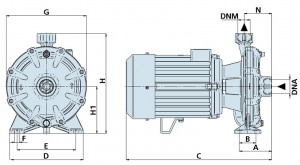 Poza Dimensiuni Pompa centrifuga SPERONI 2C 32/210D
