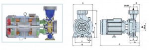 Poza Dimensiuni Pompa centrifuga SPERONI CB 554/B