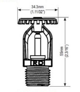 Poza Dimensiuni Sprinkler upright Rapidrop RD024-93 alama 1/2