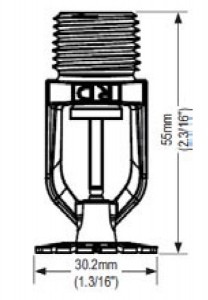 Poza Dimensiuni Sprinkler pendent Rapidrop RD022-68 alama 1/2