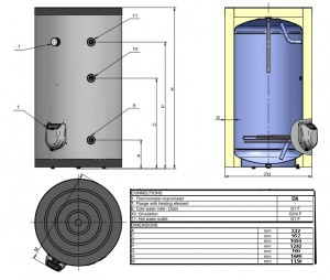 Poza Dimensiuni Boiler electric Eldom TITAN 750 - 750 L