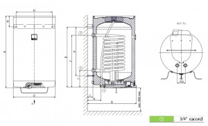 Poza Dimensiuni Boiler termoelectric DRAZICE OKC 125