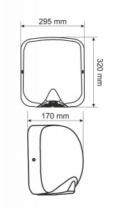 Poza Dimensiuni Uscator de maini cu corp din INOX SS304 GEHLER - AK2801