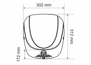 Poza Dimensiuni Uscator de maini cu corp din INOX SS304 GEHLER - AK2901