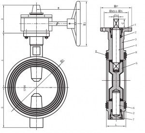 Poza Dimensiuni Robinet clapa fluture cu semnalizare pozitie ON/OFF DUYAR Y4020