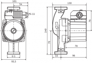 Poza Dimensiuni Pompa de recirculare Wilo Star Z 20/1