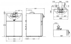 Poza Dimensiuni BAXI Power HT+ 1.50