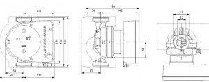 Poza Dimensiuni Pompa de circulatie Grundfos MAGNA1 25-60 180 PN10