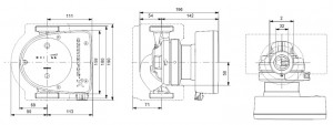 Poza Dimensiuni Pompa de circulatie Grundfos MAGNA1 32-60 180 PN10