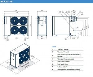 Poza Dimensiuni Chiller aer-apa GALLETTI MPI DC 023 - 22.8 kW - racire