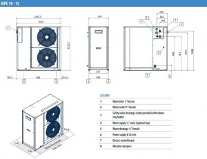 Poza Dimensiuni Chiller aer-apa GALLETTI MPE 10 - 9.17 kW - racire