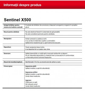 Poza Date Antigel inhibitor Sentinel X500 - 20 litri