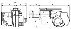 Poza Dimensiuni Arzator CLU ECOFLAM MAXFLAM D AB