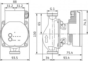 Poza Dimensiuni Pompa de circulatie Wilo Varios PICO 15/1-7