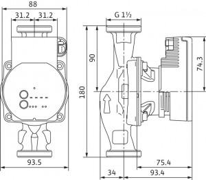 Poza Dimensiuni Pompa de circulatie Wilo Varios PICO 25/1-7