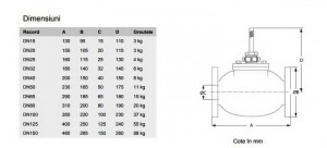 Poza Ventil liniar echilibrat cu 2 cai REGIN NTVS25-6.3 PN 16 DN 25 - dimensiuni