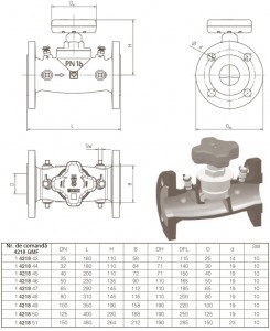 Poza Robinet - vana de echilibrare HERZ STROMAX 4218 GMF DN 80 - dimensiuni
