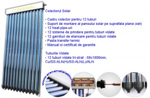 Poza Date tehnice Panou solar cu 12 tuburi vidate HEAT PIPE PANOSOL CS 12