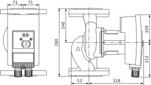Poza Dimensiuni Pompa de circulatie WILO Yonos Maxo 50/0,5-9