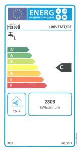 Poza Clasa energetica Boiler termoelectric Ferroli Calypso 100 VEMT/RE - 100 litri