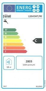 Poza Clasa energetica Boiler termoelectric Ferroli Calypso 120 VEMT/RE - 120 litri