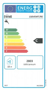 Poza Clasa energetica Boiler termoelectric Ferroli Calypso 150 VEMT/RE - 150 litri