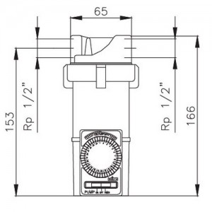 Poza Dimensiuni Pompa de recirculare ACM IMP PUMPS SAN ECO 15/15 BU