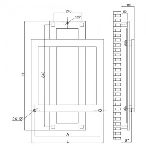 Poza Calorifer decorativ Radox Combi Glass - dimensiuni