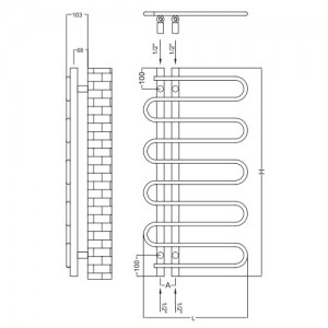Poza Calorifer decorativ Radox River - dimensiuni