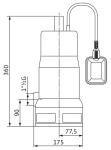 Poza Dimensiuni Pompa ape uzate WILO Initial Waste 16.11