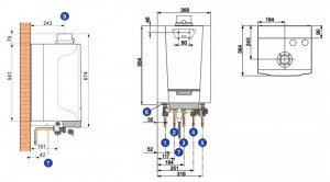 Poza Centrala termica in condensatie De Dietrich Naneo S PMC-S 34 doar incalzire 35 kW - dimensiuni