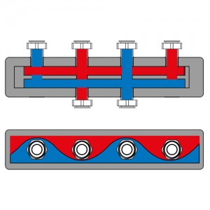 Poza 1 Distribuitor-colector termoizolat pentru 2 grupuri de circulatie ESBE GMA 421