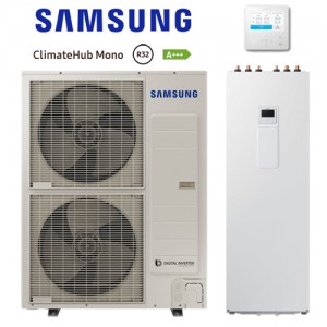Poza Pompa de caldura aer apa monobloc Samsung ClimateHub R32 cu boiler incorporat 200 L 12 kW