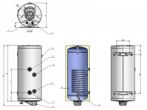 Poza Dimensiuni Boiler termoelectric ELDOM 200 - 200 litri