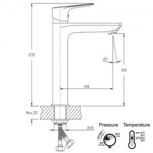 Poza Baterie lavoar 1328153C GEHLER ATOLL - dimensiuni