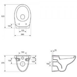 Poza 1 Set bazin incastrat S701-337 CERSANIT SYSTEM 01