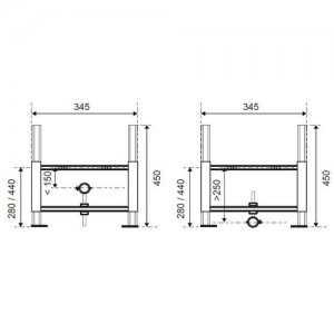 Poza Cadru fixare bideu 55950012 Wirquin - dimensiuni