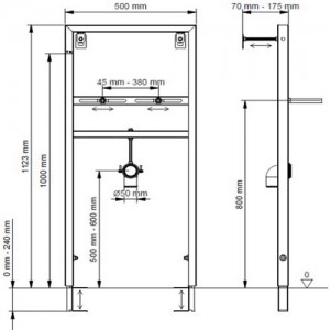 Poza Cadru fixare lavoar 55950047 Wirquin - dimensiuni