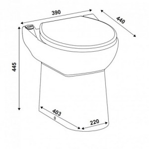 Poza Pompa pentru ape uzate SFA SANICOMPACT C43 Dual Flush - 800 W C43LV - dimensiuni