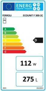 Poza Clasa energetica Boiler solar cu 2 serpentine FERROLI ECOUNIT F 300 2C si rezistenta electrica de 1,5 kW - 300 litri